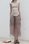 marc le bihan dead wood rose silk skirt 25930 6 layers of yarn
